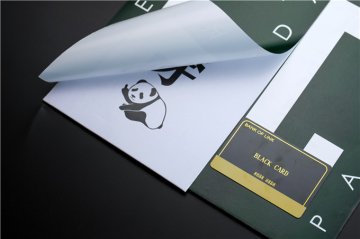逆向磨砂，雙層雙面印刷厚紙卡